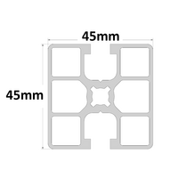 10-4545S2I-0-72IN MODULAR SOLUTIONS EXTRUDED PROFILE<br>45MM X 45MM 2GG SMOOTH SIDES INLINE, CUT TO THE LENGTH OF 72 INCH